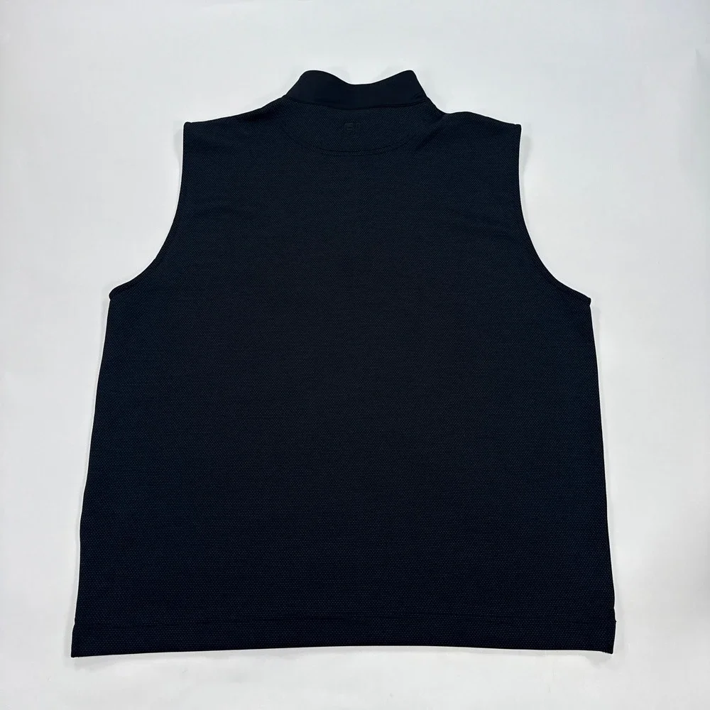 FootJoy Mens Vest 2XL Black 1/4 Zip Performance Golf Gorpcore Minimalist Sporty